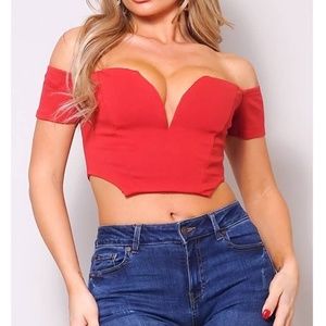 Corset Crop Top Red / NWT/